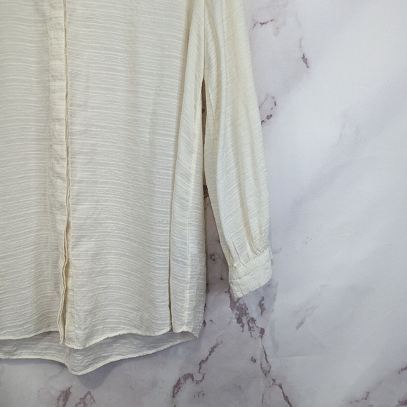 & Other Stories Peasant Top Size 4 Small White Button Popover Blouse 3/4 Sleeve - Picture 4 of 14